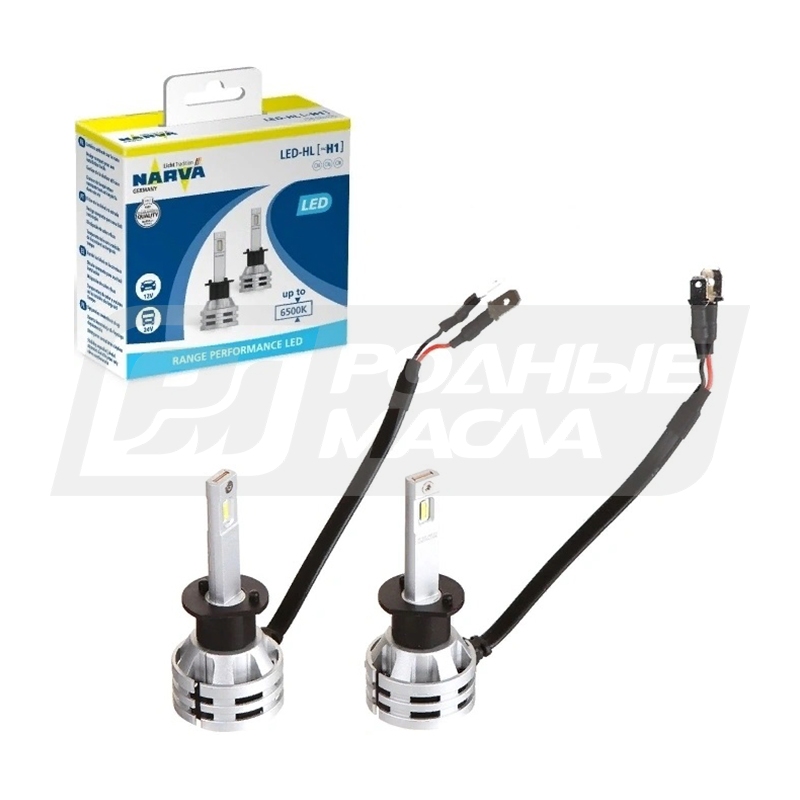 NARVA Range Performance LED H1 12/24V 19W P14.5s, набор 2шт 18057X2180573000